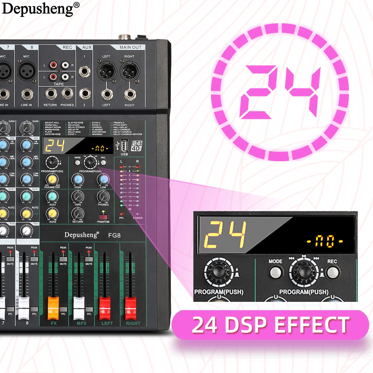 Audio Mixer Console 8/12 Channel DJ, Music Karaoke Professional Audio Mixer Stereo