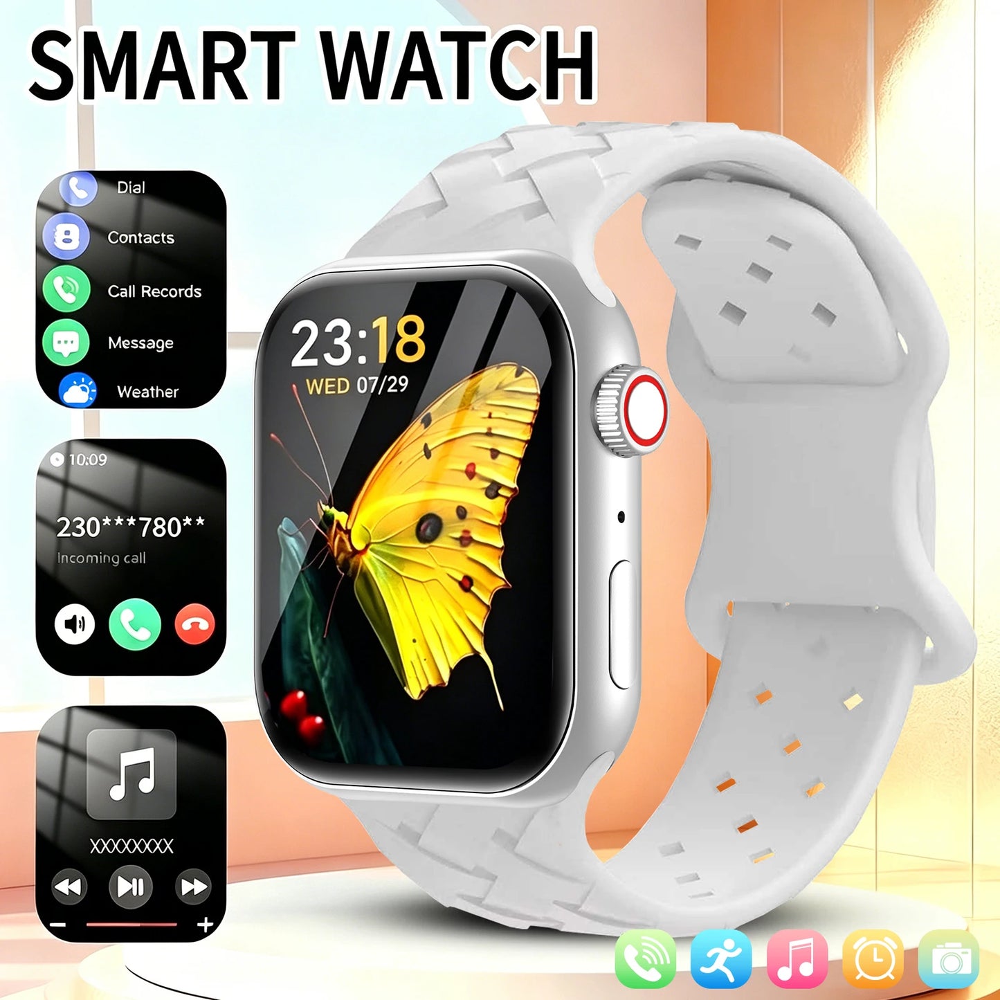 New Smart Watch for Men & Women - Wireless Call Watch,Sedentary Reminder, Calculator, Alarm Clock, Multiple Sports Modes, High Appearance Level Sports Watch, Suitable for Casual Daily Wear,For Android and IPhone