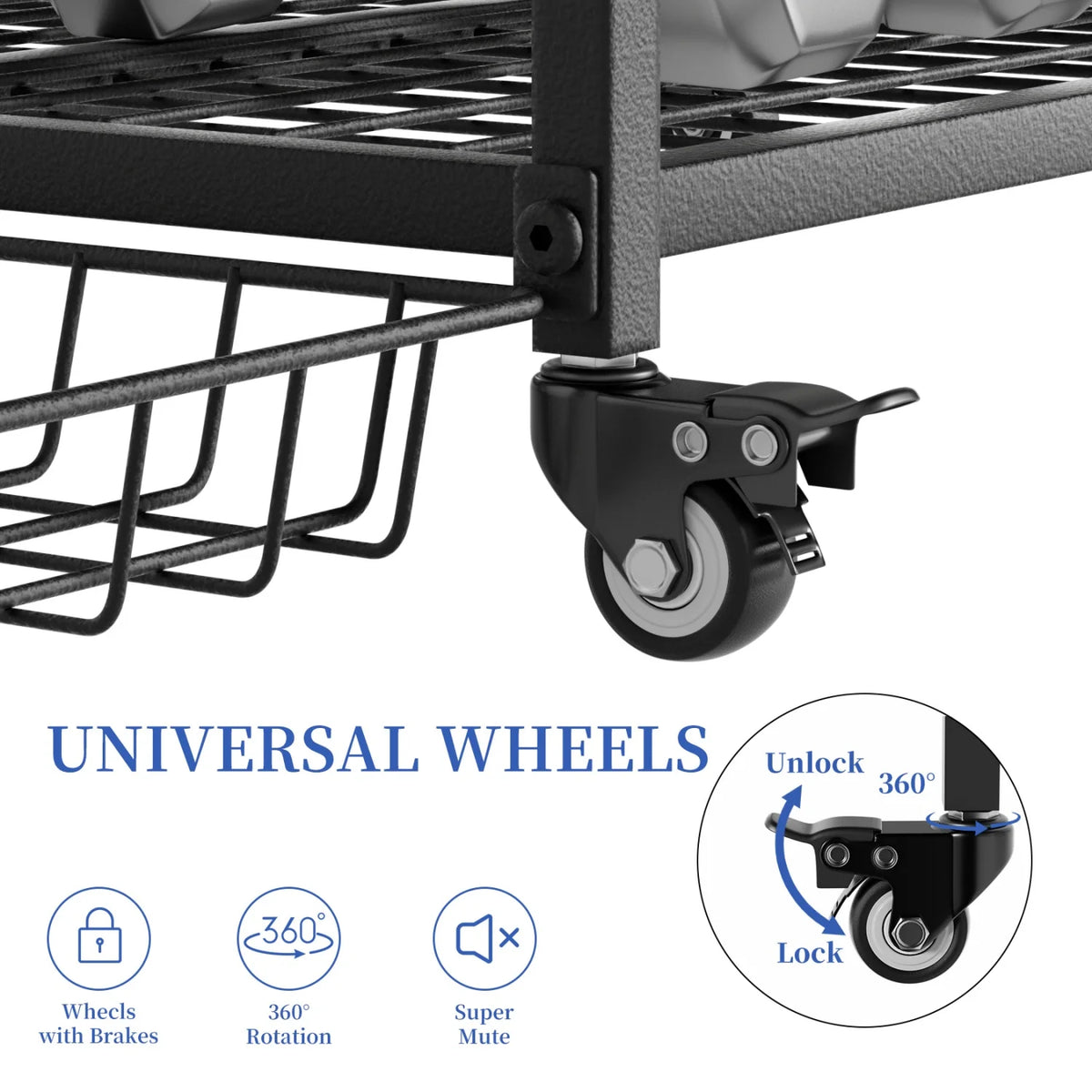 Yoga Mat Storage Rack With Wheels for Home Gym Organization