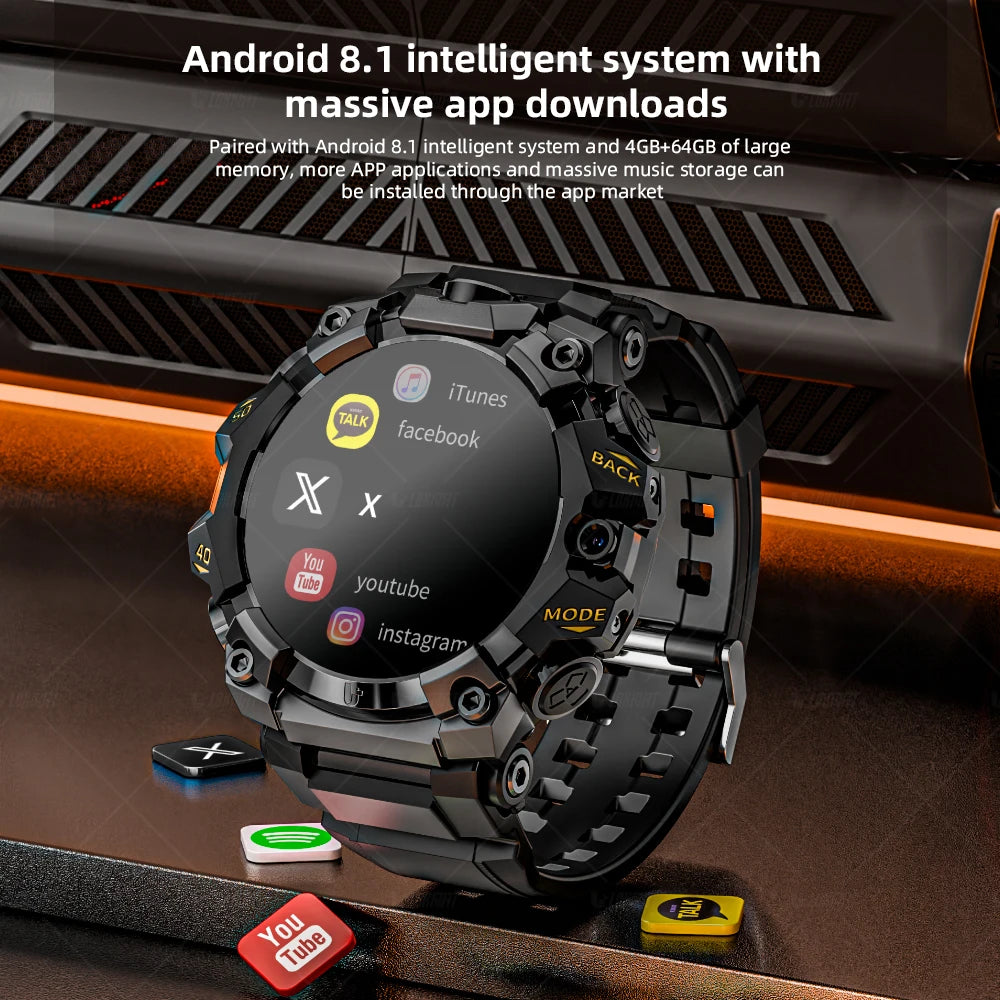 Lokmat Appllp 2 Pro Rugged Android Smartwatch 4G Dual Camera