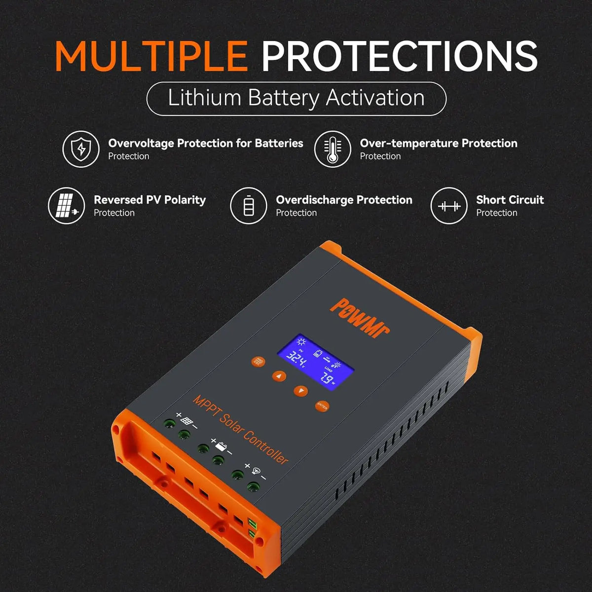 PowMr 60A MPPT Solar Energy Battery Charge Controller