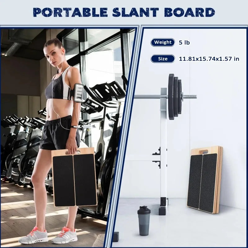 Adjustable Wooden Calf Stretching Slant Board for Leg Flexibility and Training