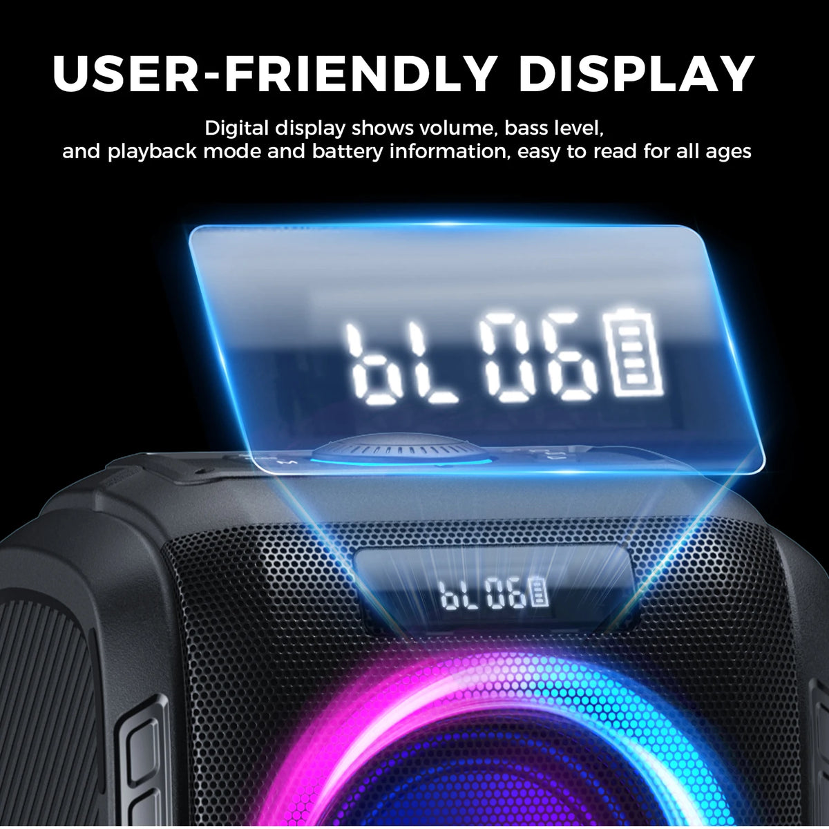 W-KING PEAK Large Bluetooth Speaker Big Party Boombox Portable Speaker Wireless