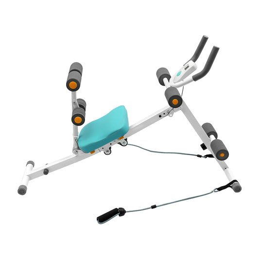 Adjustable Ab Workout Bench With Resistance Bands And LCD Display