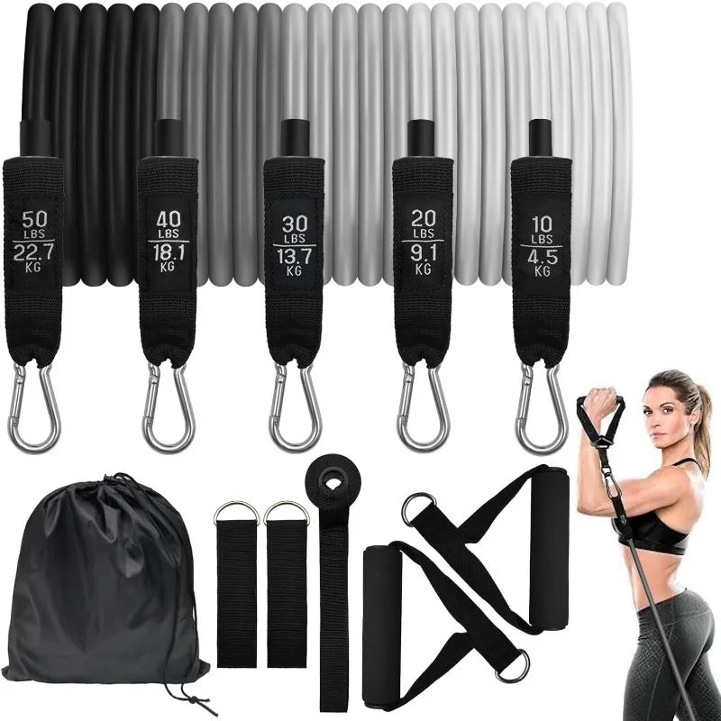 Resistance Bands Set With Door Anchor Handles And Ankle Straps