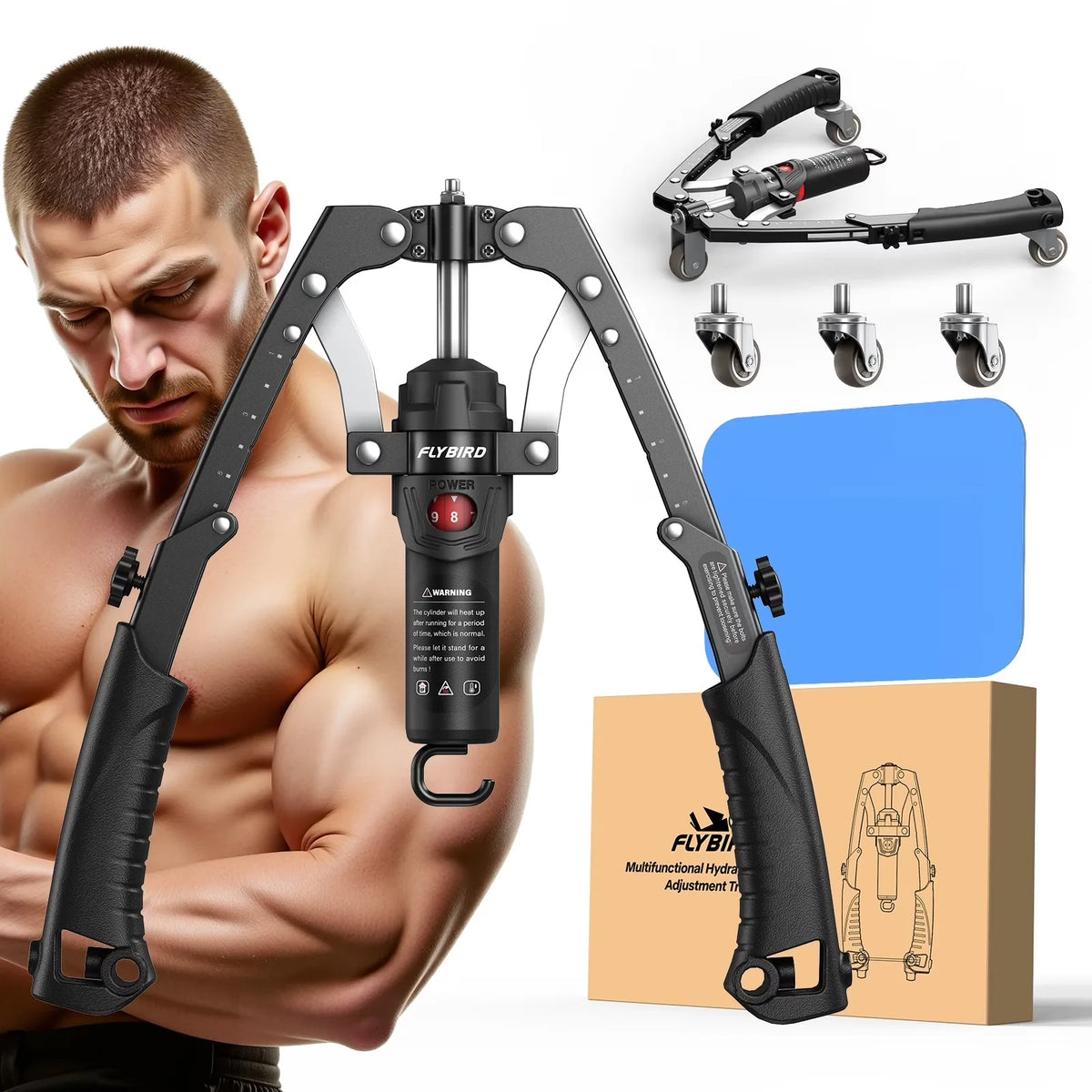 FLYBIRD 3-in-1 Twister Arm Trainer with Ab Roller Wheel