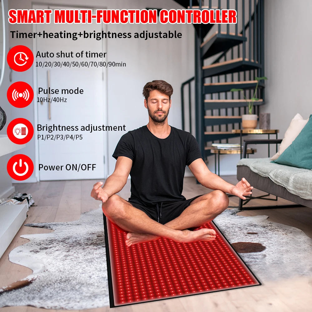 Full Body Red Light Mat 71x31inch Large Infrared LEDs Blanket