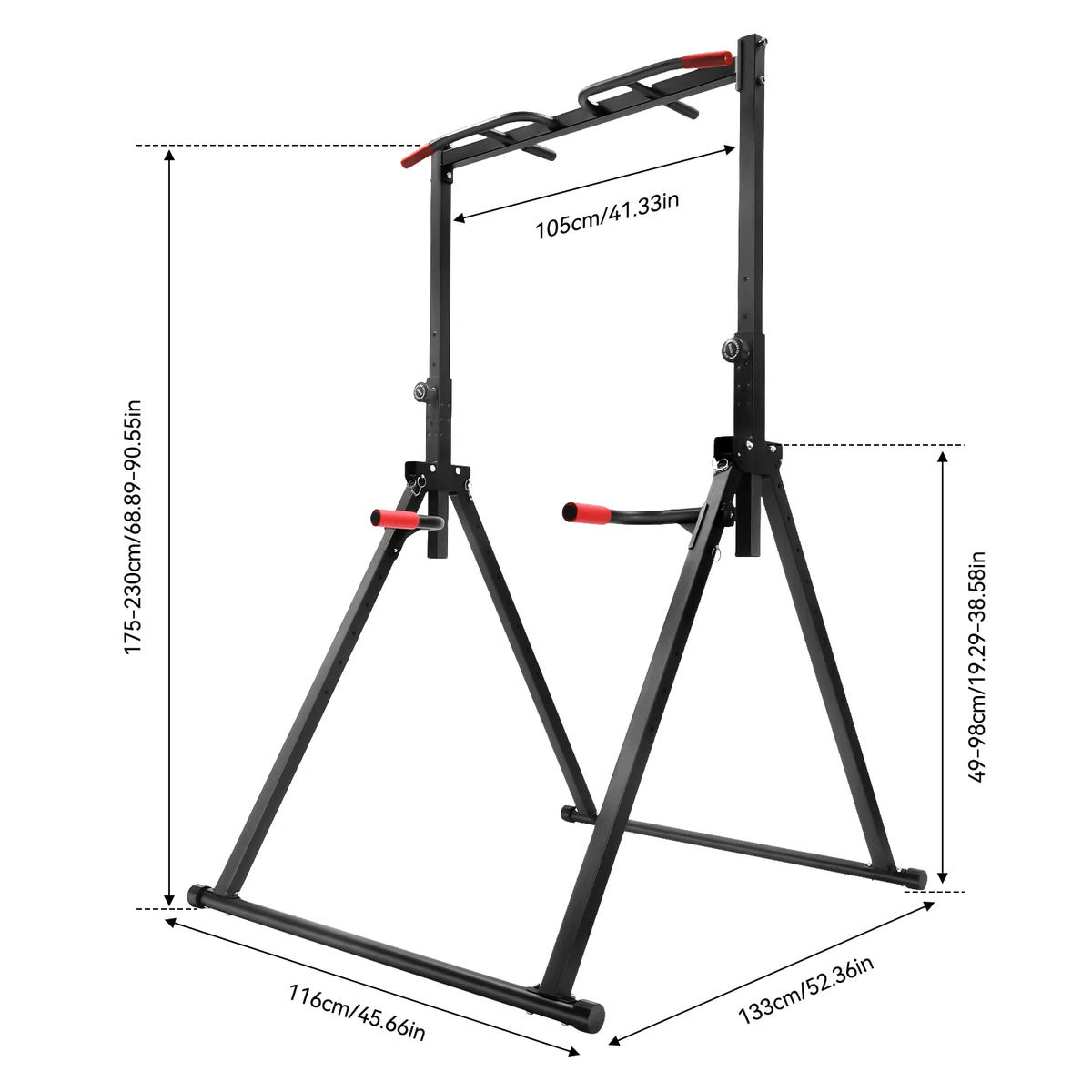 Adjustable Freestanding Triangular Pull Up Station for Home Strength Training