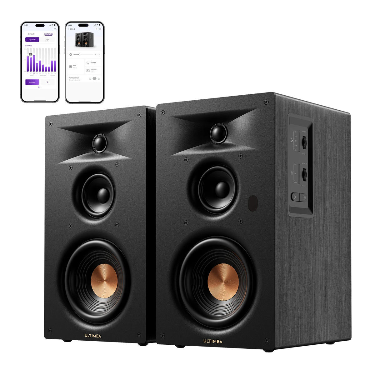 ULTIMEA 5.25'' Three-way Bookshelf Speakers, Home Theater Subwoofer,