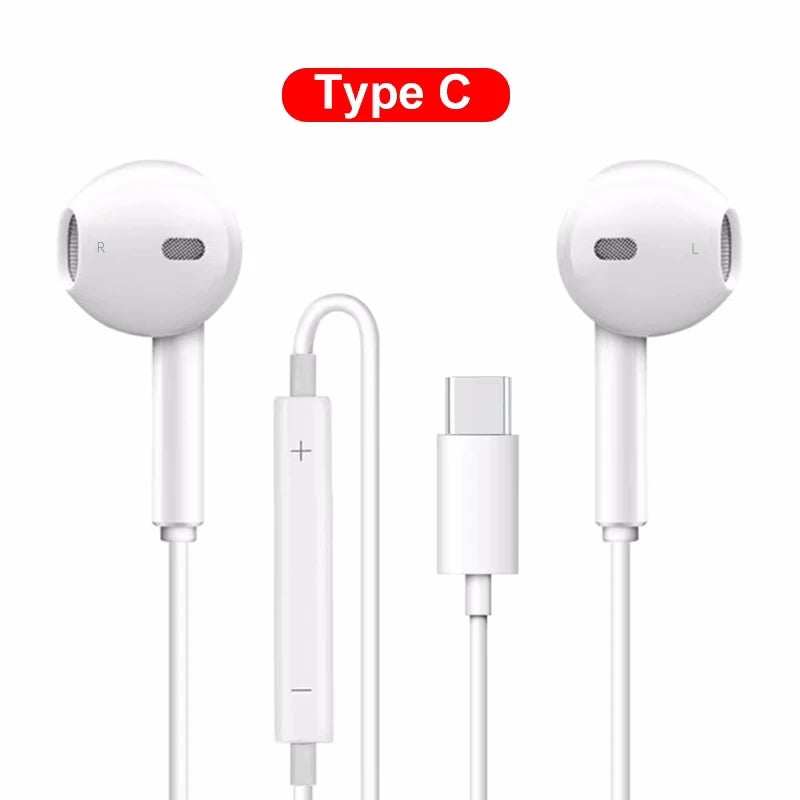 Type C Wired Earphones For Music Headphones iPhone 15 16 17 Pro Max With Mic For Sumsung Xiaomi Huawei USB C Tablet Earplug