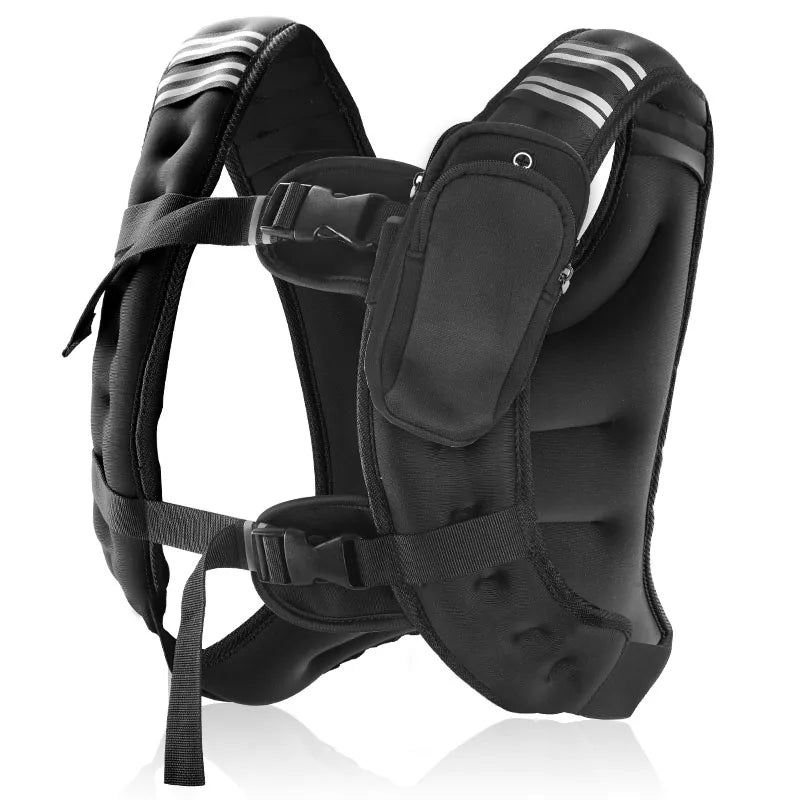 Weighted Vest With Reflective Stripe And Pocket For Fitness Training