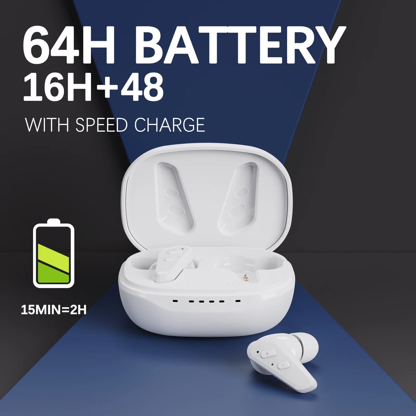 JINGHAO 1 Pair Rechargeable Hearing Aids Auto On/Off with Fast Charging 16Hours Working Time Fashion Design