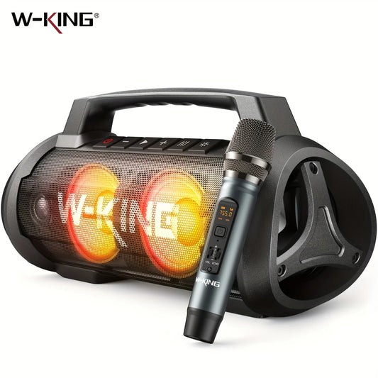 W-KING D10MIC 70W RMS Bluetooth Portable Speaker, Wireless, IPX6 Waterproof, Bluetooth Music Box with Subwoofer/Bass Boost