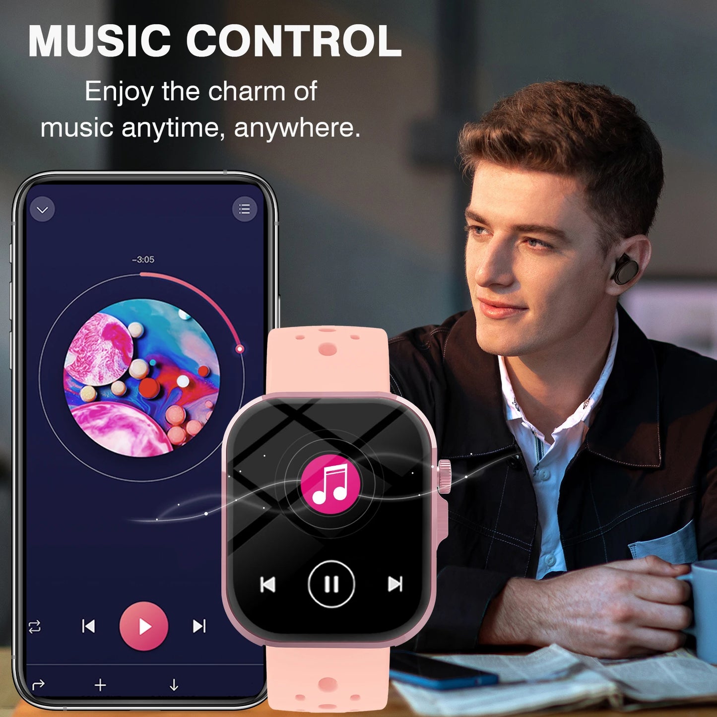 LOMAXFR Smartwatch Bluetooth Call Fitness Tracker With Multiple Modes