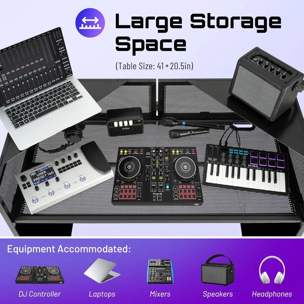 Portable DJ Booth Stand for Laptop and Controller Foldable
