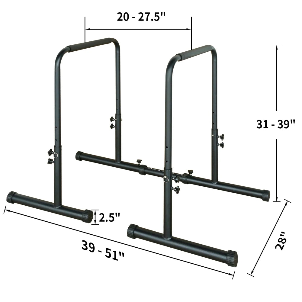 Adjustable Power Tower Dip Station with Detachable Folding Bench