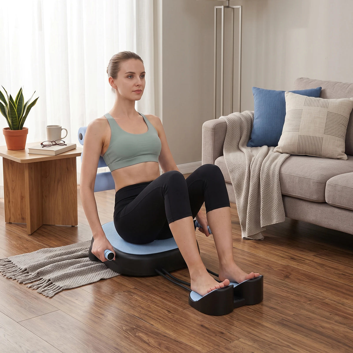 Multifunctional Sit Up Trainer With Abdominal Support And Pull Ropes
