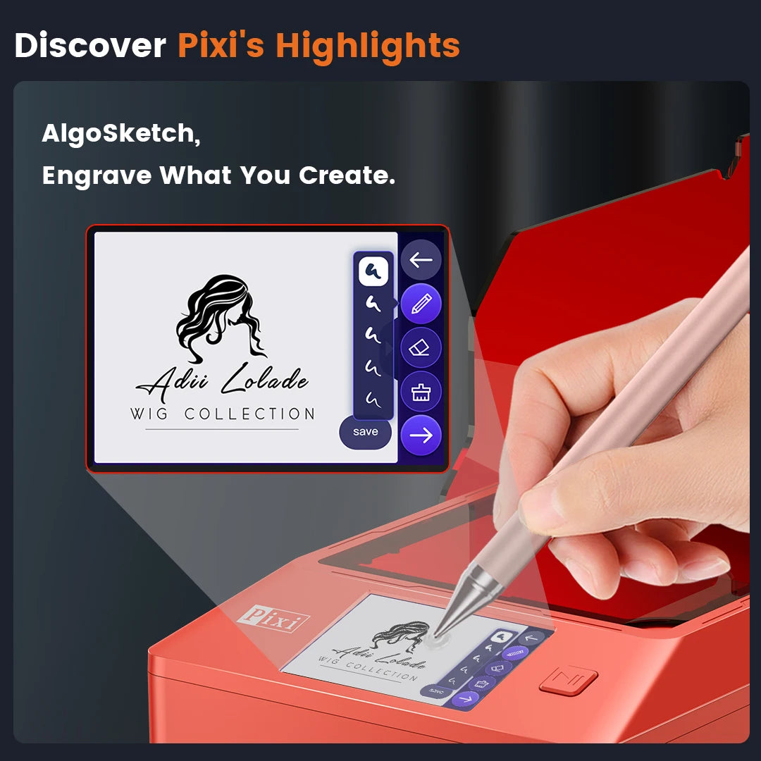 AlgoLaser PIXI Laser"Touch Screen Business Engraving Machine