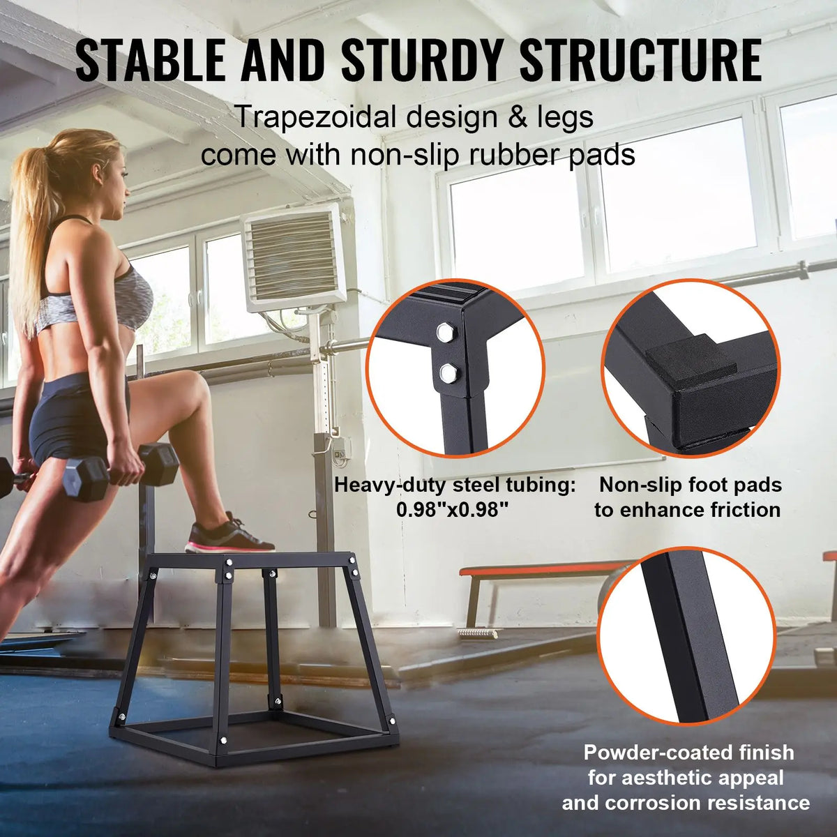 Steel Plyometric Jump Box Anti Slip Fitness Training Platform