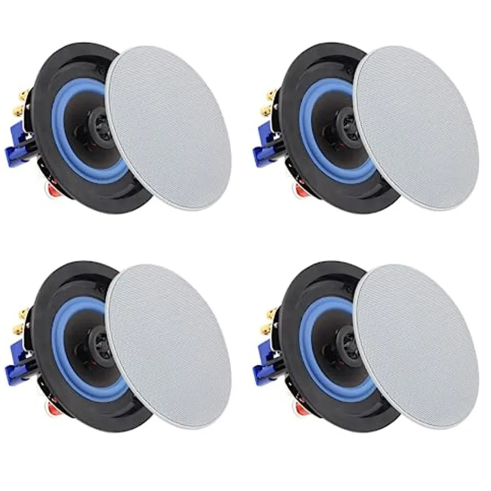 Herdio 4 " 320 Watts 2-Way Bluetooth Ceiling Speakers For Home Theater System Living Room Flush Mount Subwoofer 4 Speaker
