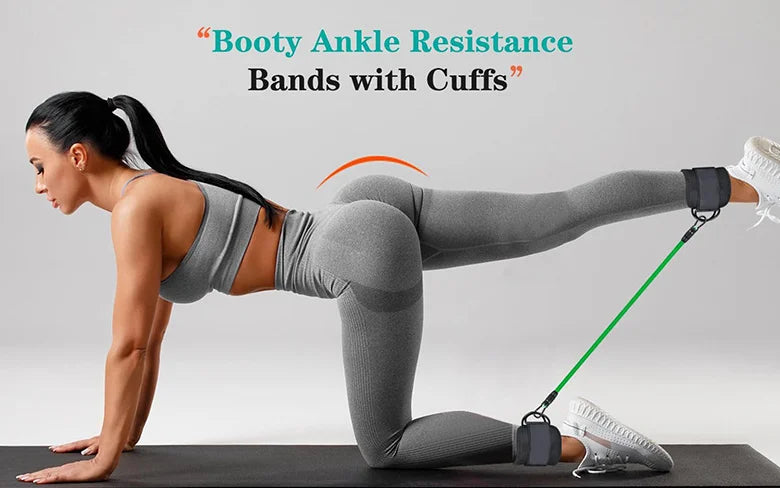 Elastic Ankle Resistance Band Set For Leg And Glute Workouts