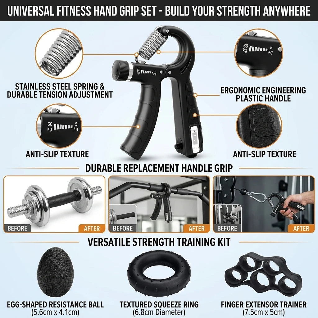 Universal Fitness Hand Grip With Spring Set For Strength Training