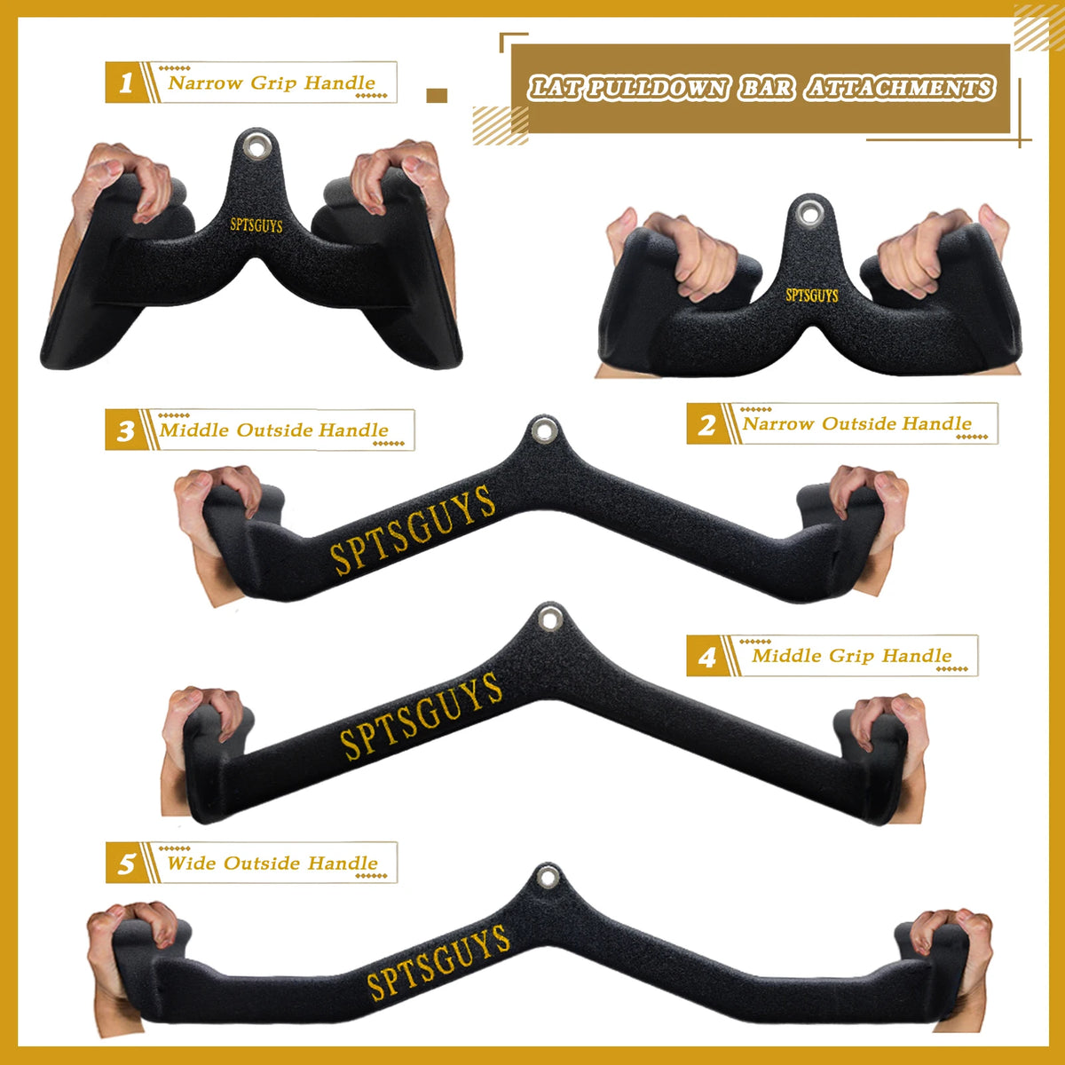 MARSAFIT Lat Pulldown Bar Attachment for Cable Machine Strength Training