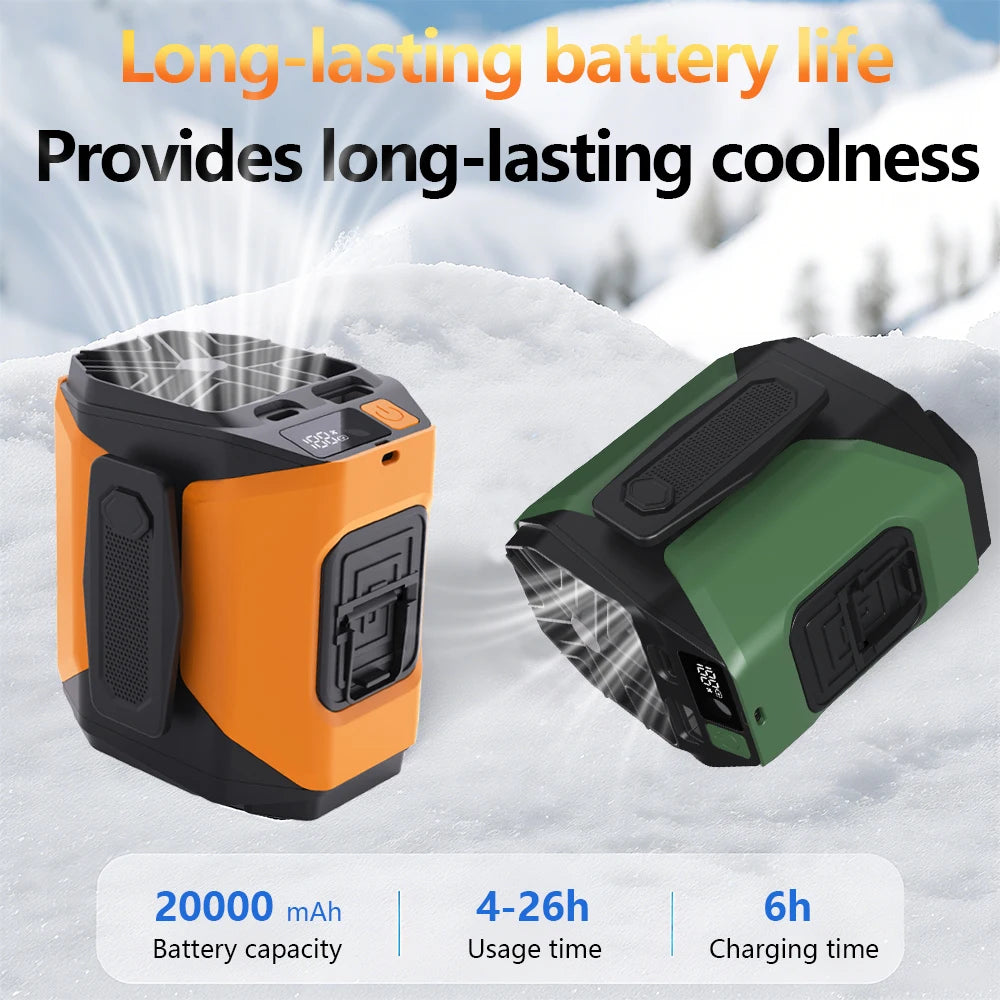 Portable Waist Fan With Strong Airflow For Travel And Camping