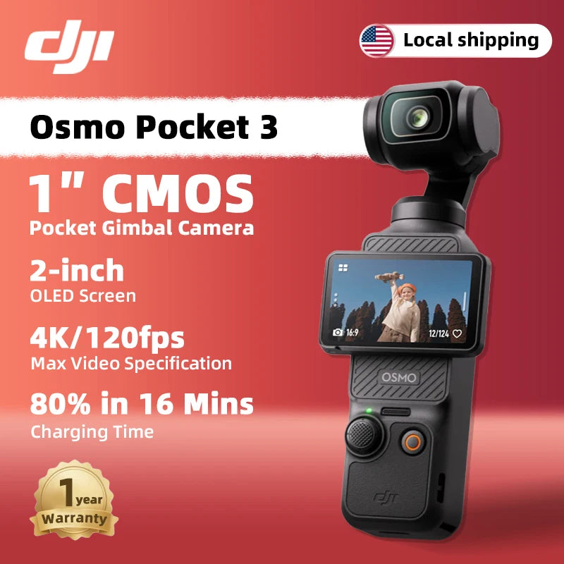 DJI Osmo Pocket 3 Pocket-Sized Vlogging Camera 1-Inch CMOS & 4K/120fps 3-Axis Gimbal Mechanical Stabilization Original in Stock