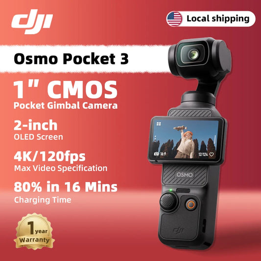 DJI Osmo Pocket 3 Pocket-Sized Vlogging Camera 1-Inch CMOS & 4K/120fps 3-Axis Gimbal Mechanical Stabilization Original in Stock