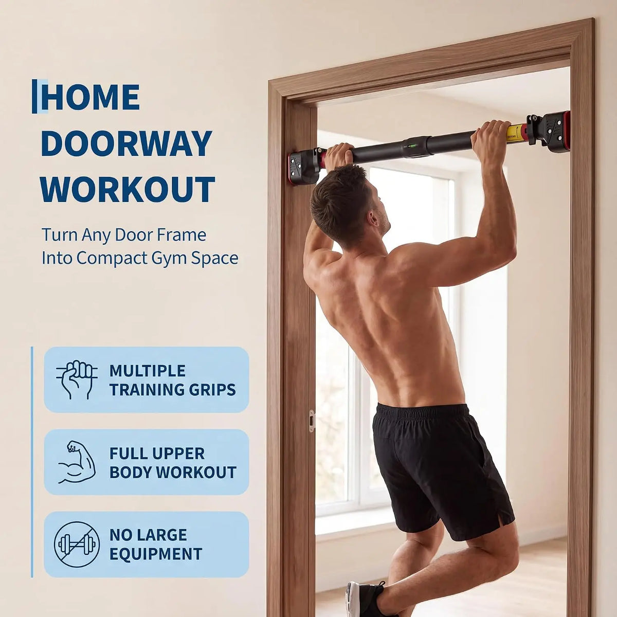 Heavy Duty Doorway Pull Up Bar With Accurate Level Meter