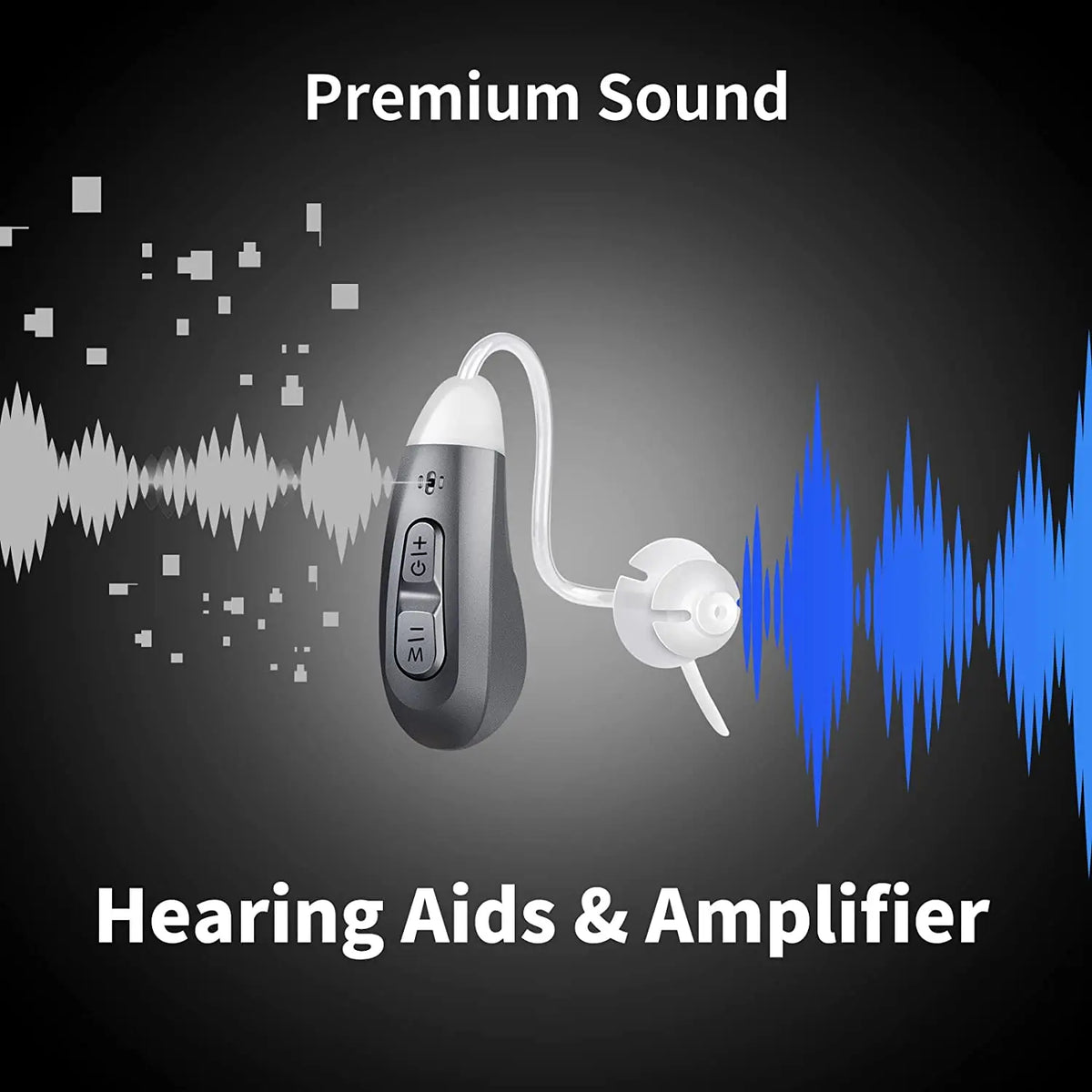 JINGHAO Digital Hearing Loss Aids, Rechargeable, Invisible BTE.  Sound Device for Elderly.