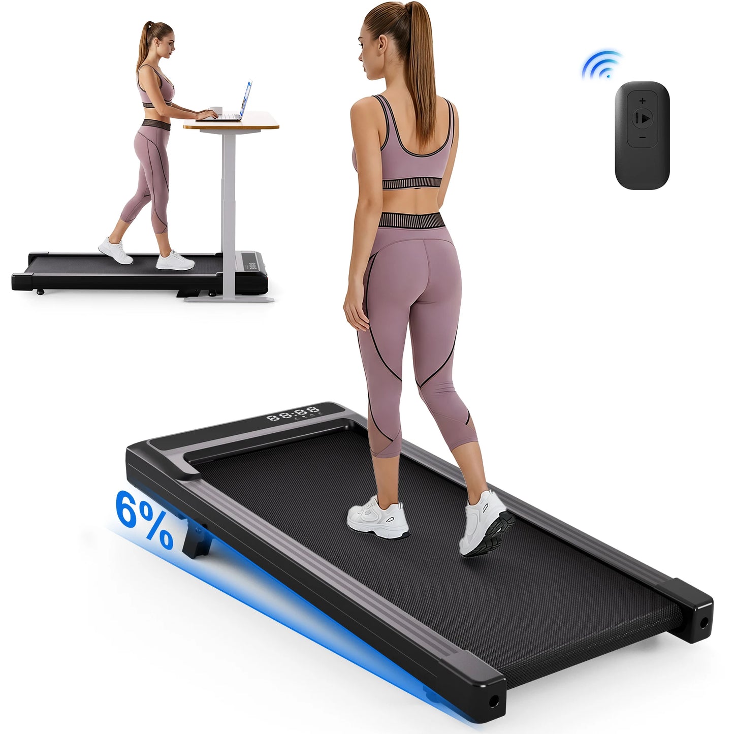 Superun Foldable Treadmill With 6 Percent Incline 2.5HP