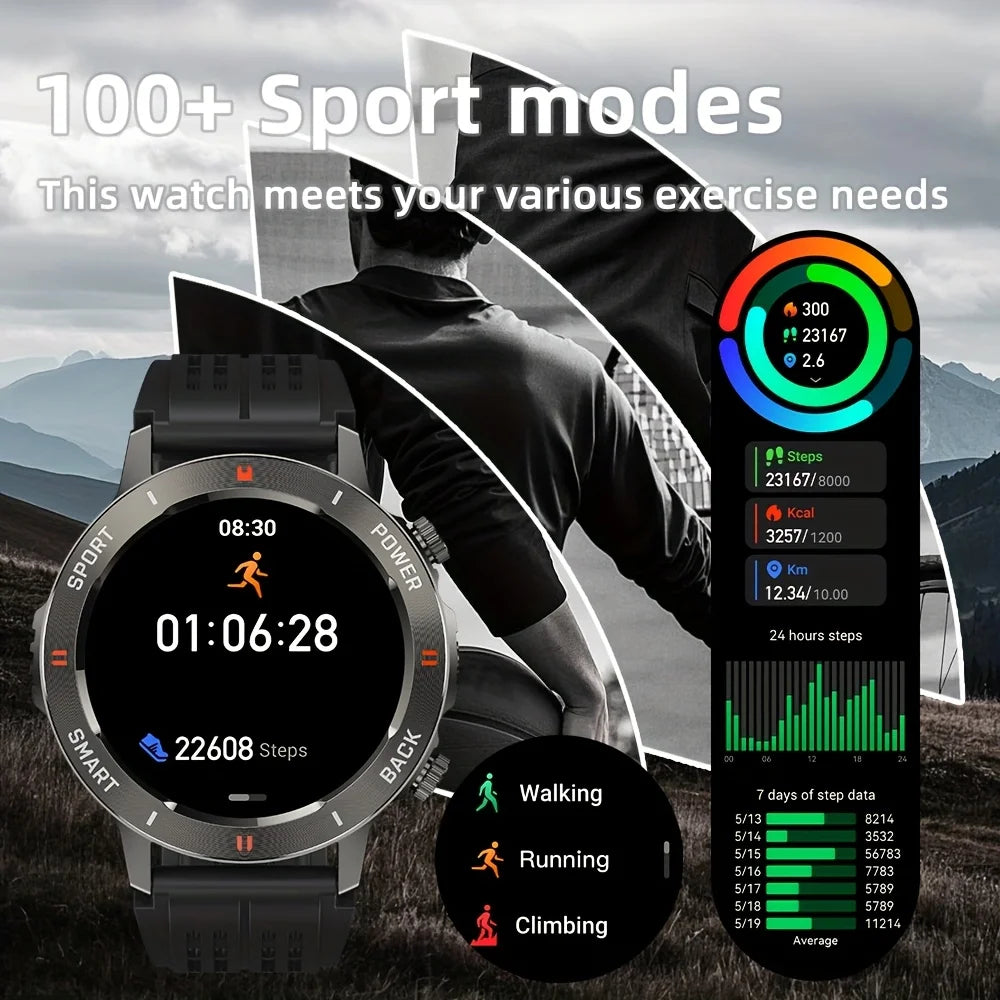 SENBONO 2026 New Smart Watch for Men Bluetooth Call Fitness Tracker LED Flashlight Waterproof Sport Smartwatch for Android iOS