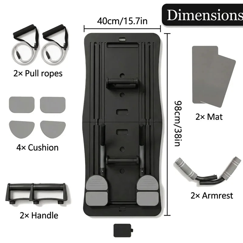 Foldable Multifunctional Workout Board with Resistance Bands and Core Trainer