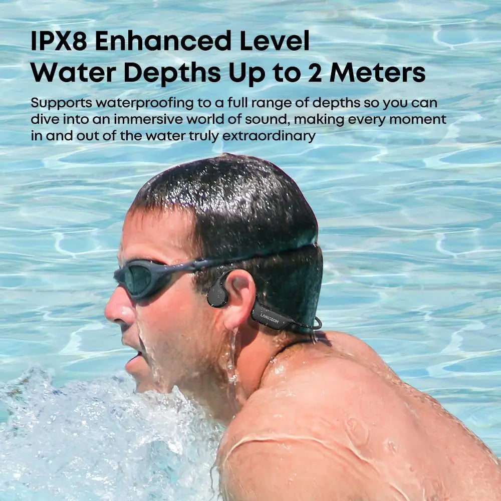 Bone Conduction Bluetooth Headphones IPX8 Waterproof With 32G TF Card