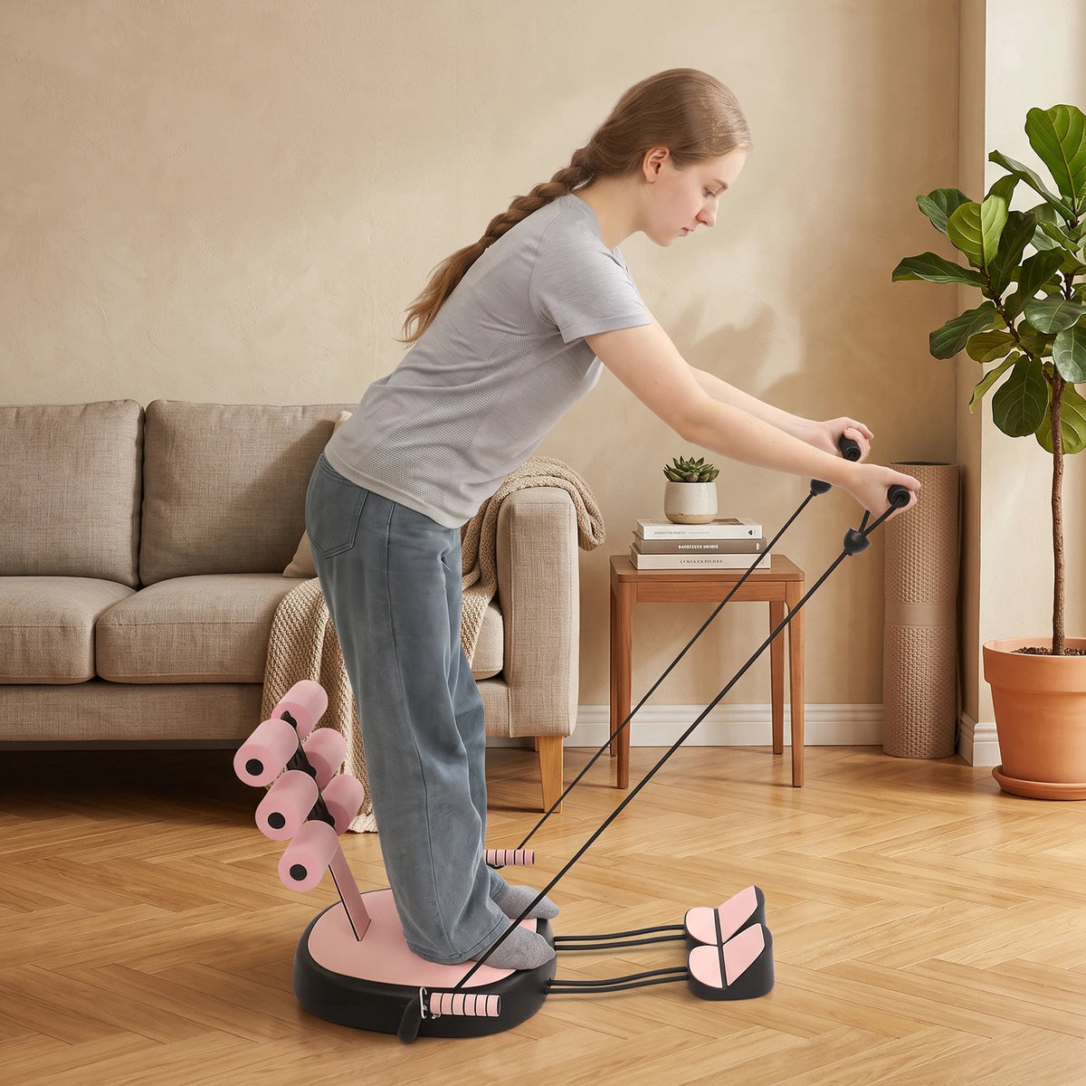 Multifunctional Sit Up Trainer With Abdominal Support And Pull Ropes