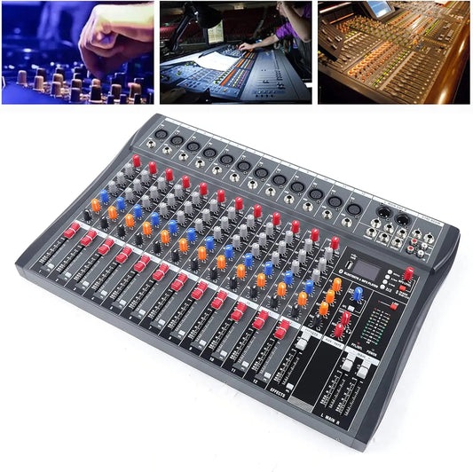 12 Channel DJ Audio Mixer Bluetooth USB Professional Sound Console