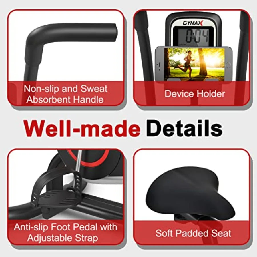 Air Resistance Upright Exercise Bike with LCD Monitor for Home