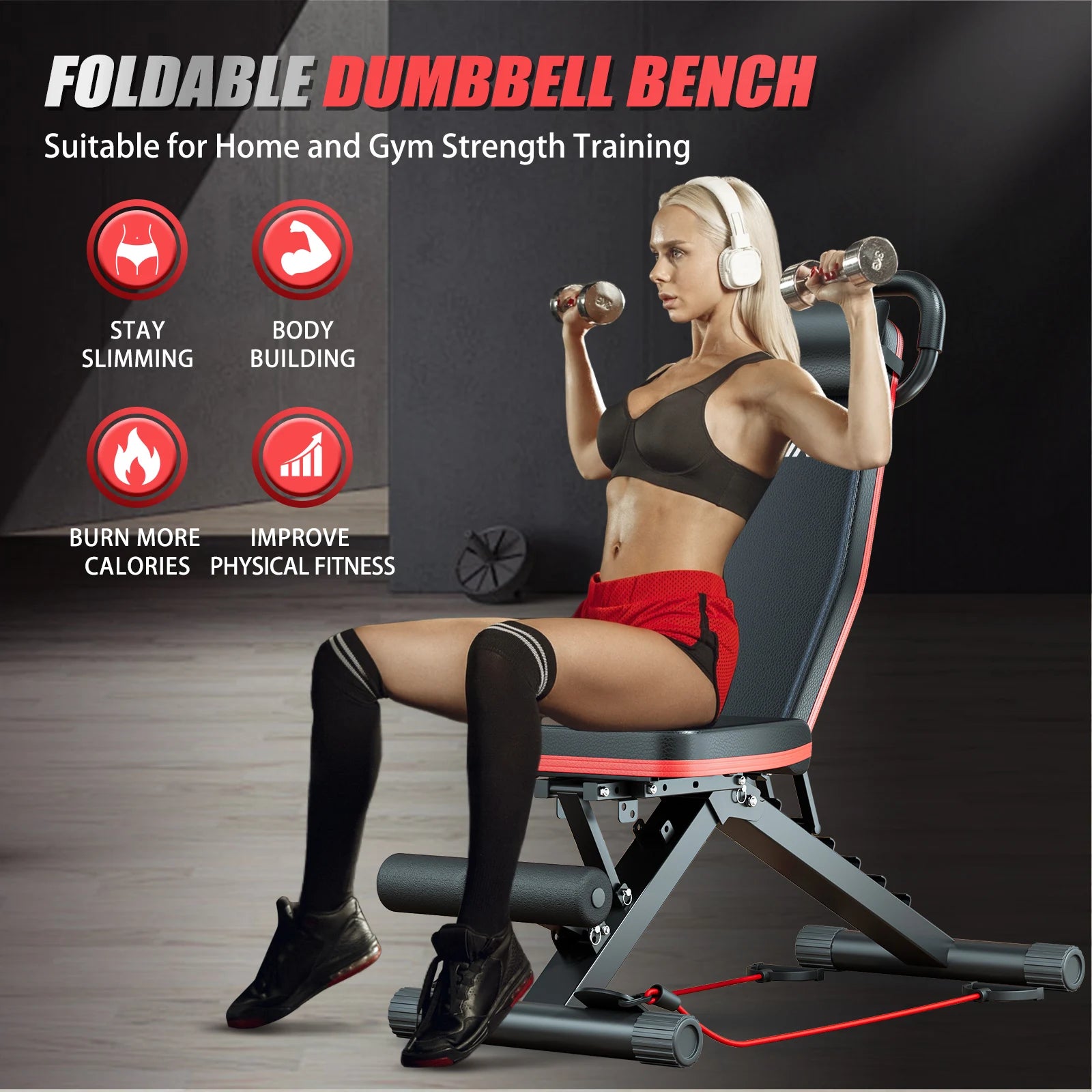 14-in-1 Foldable Dumbbell Bench Workout Station