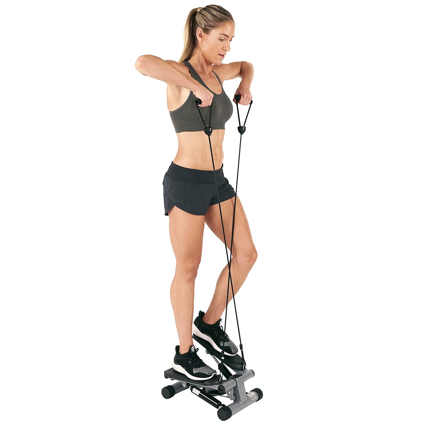 Mini Stepper with Resistance Bands and Free Fitness App Access