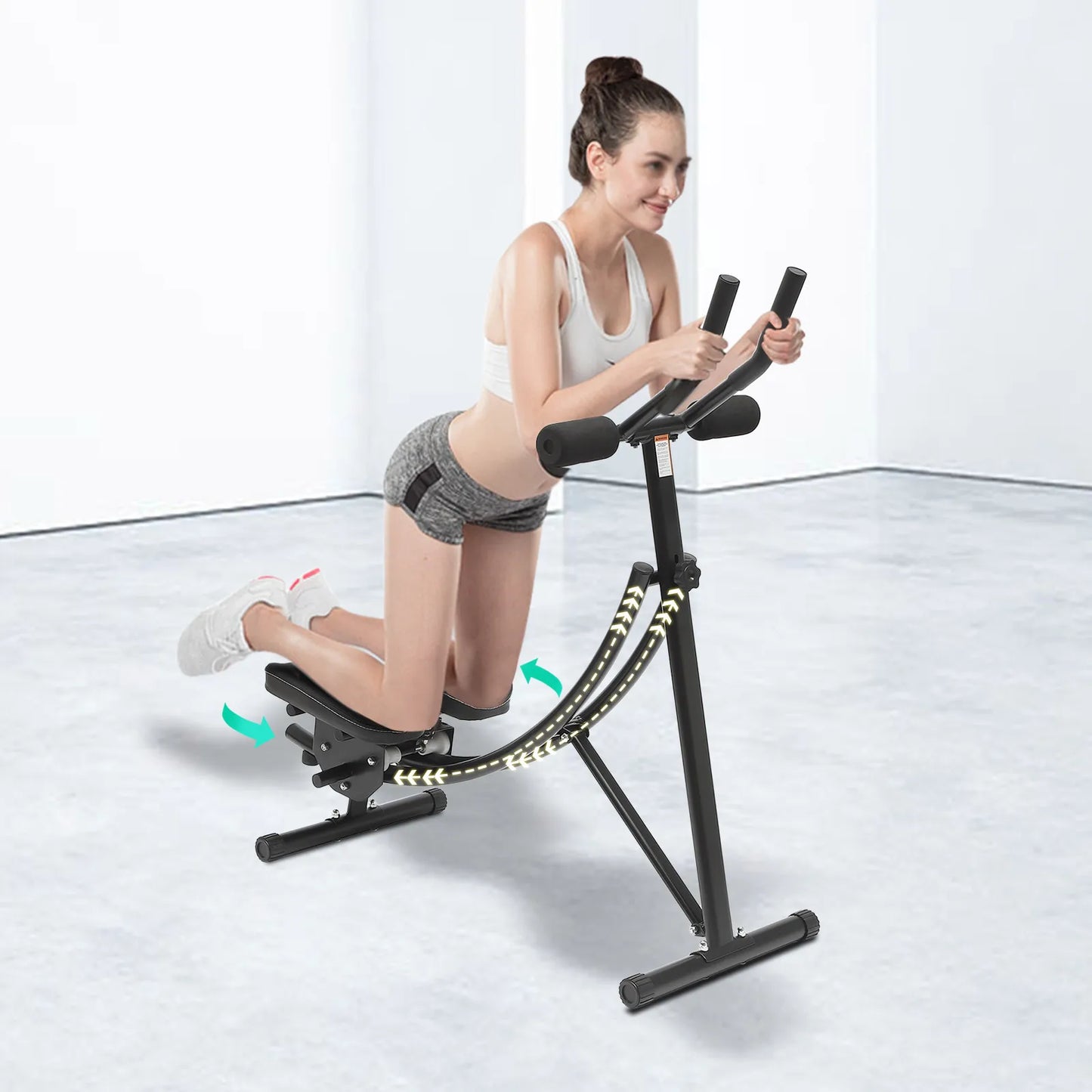 Foldable Abdominal Machine With LED Display 3 Gears Rotation