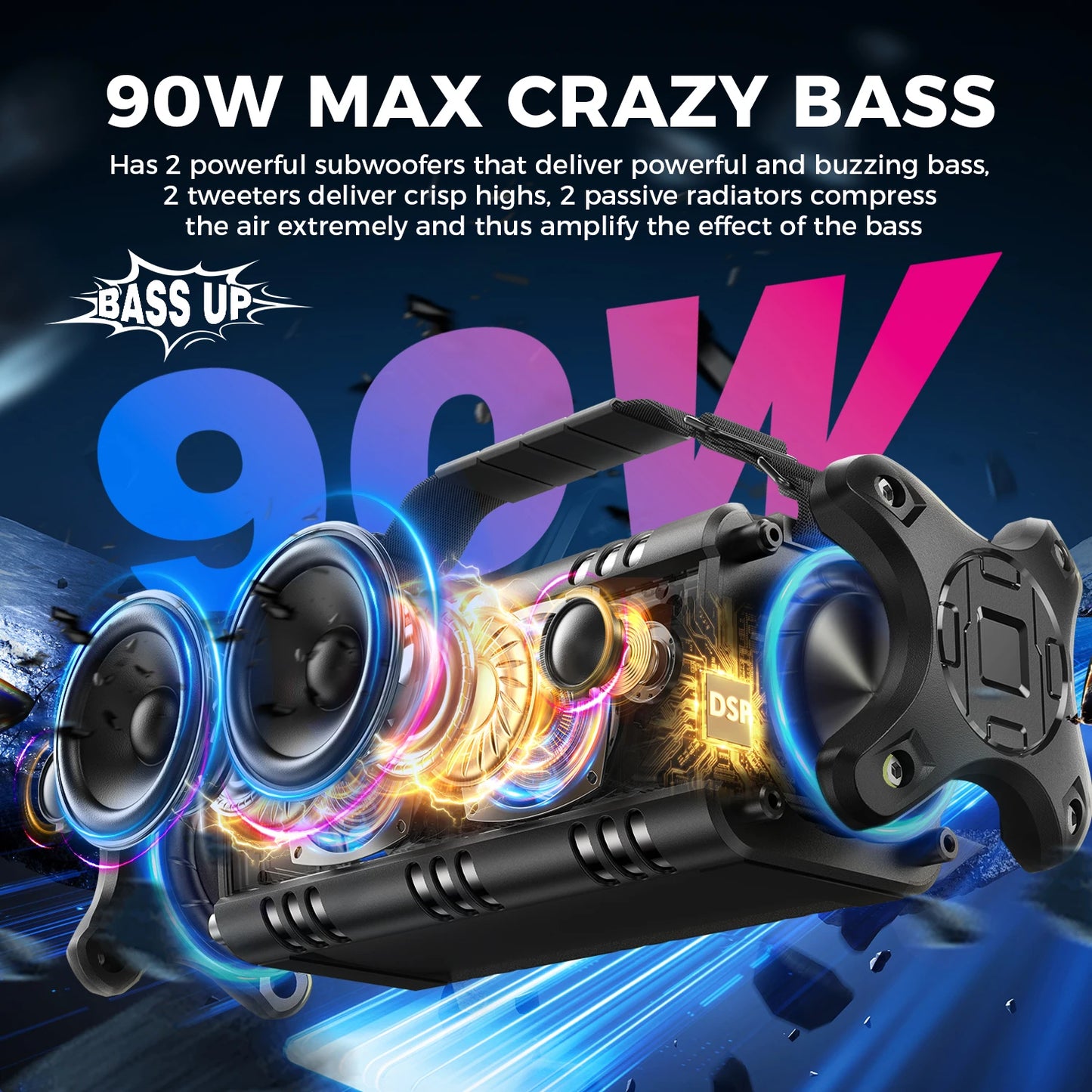 W King D8 Bluetooth Speaker 50W RMS IPX6