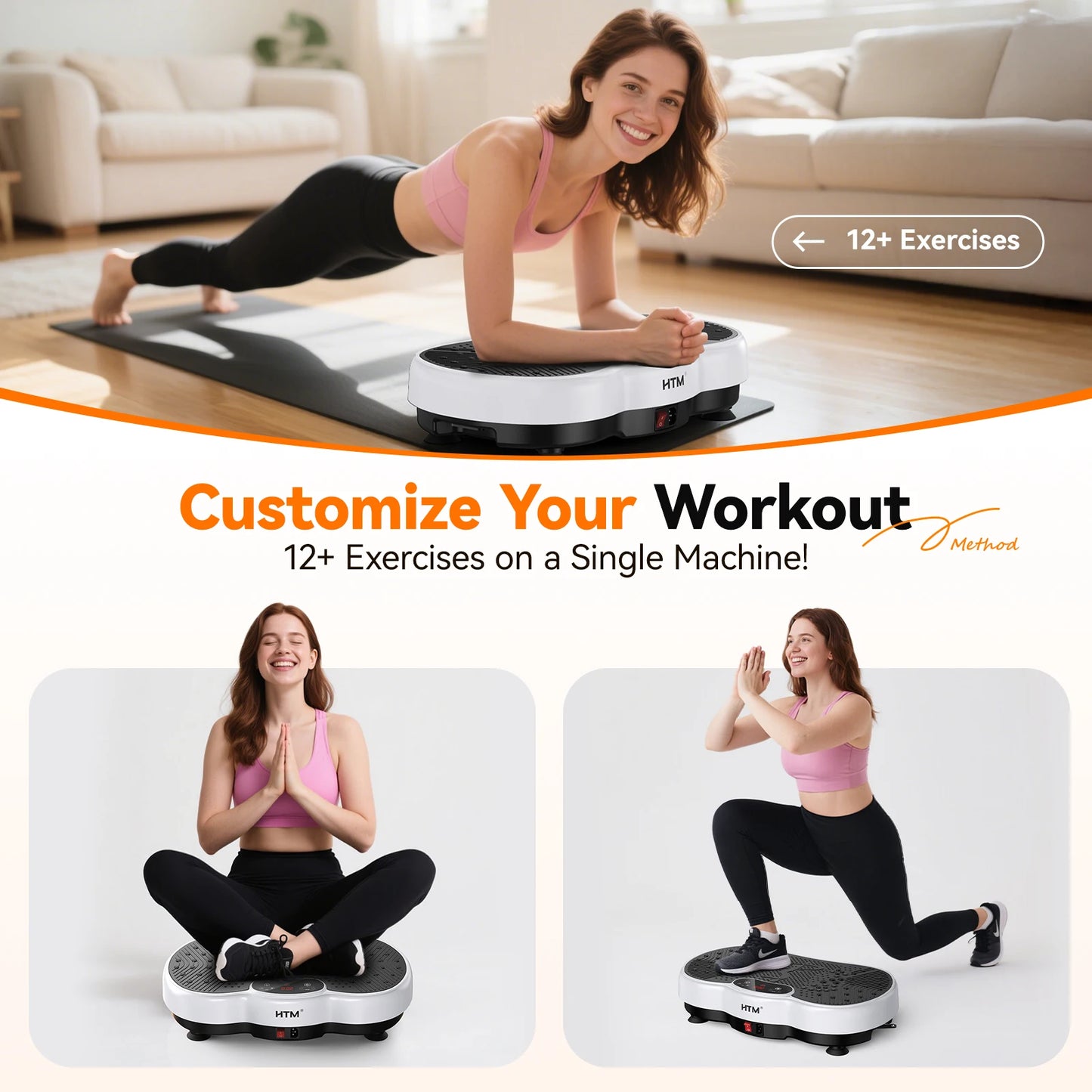 Vibration Plate Exercise Machine With Handles For Full Body Workout