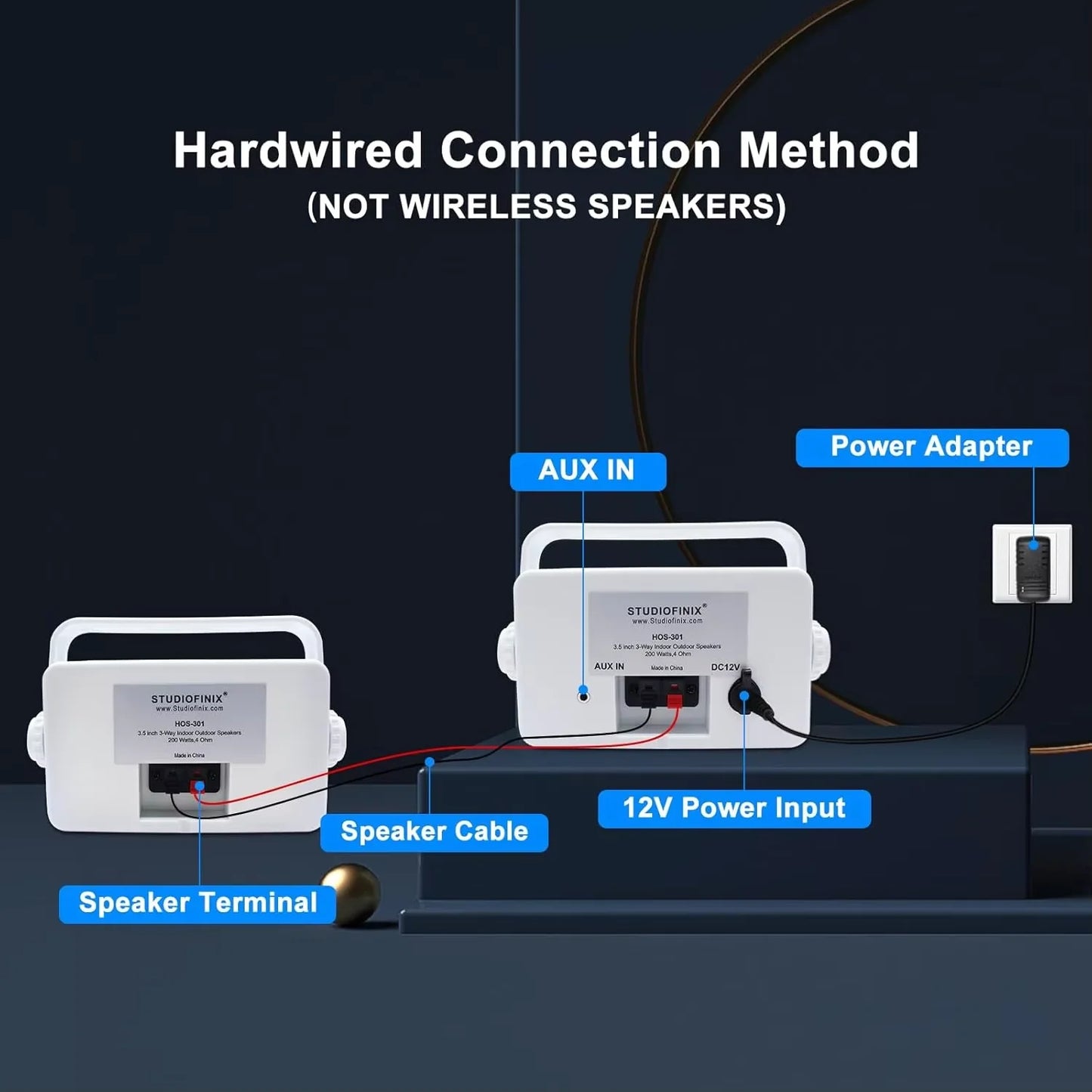 STUDIOFINIX Waterproof Outdoor Bluetooth Speakers 300W