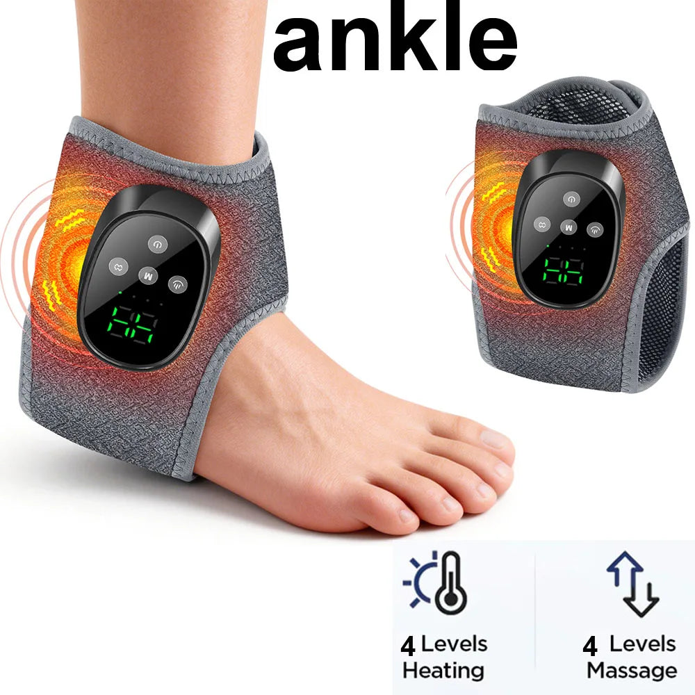 Heating Ankle Massage Belt Electric Hot Compress Vibration Massage Foot Ankle Guard Band Support Brace