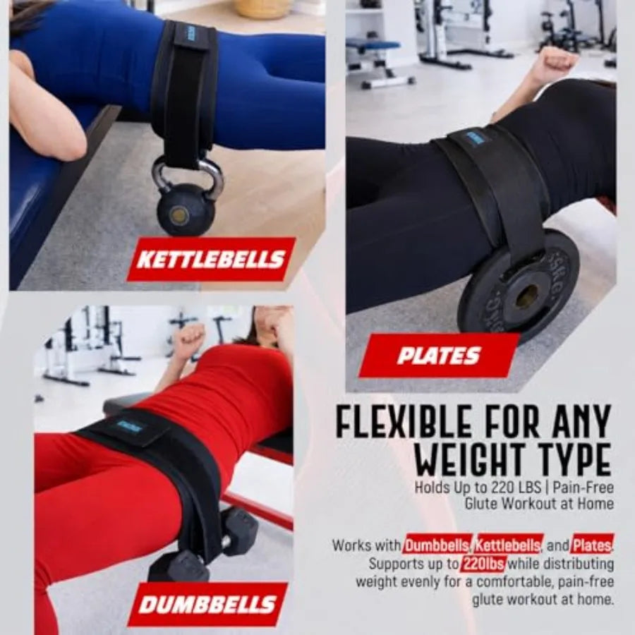 Hip Thrust Belt for Weight Training With Dumbbells and Kettlebells