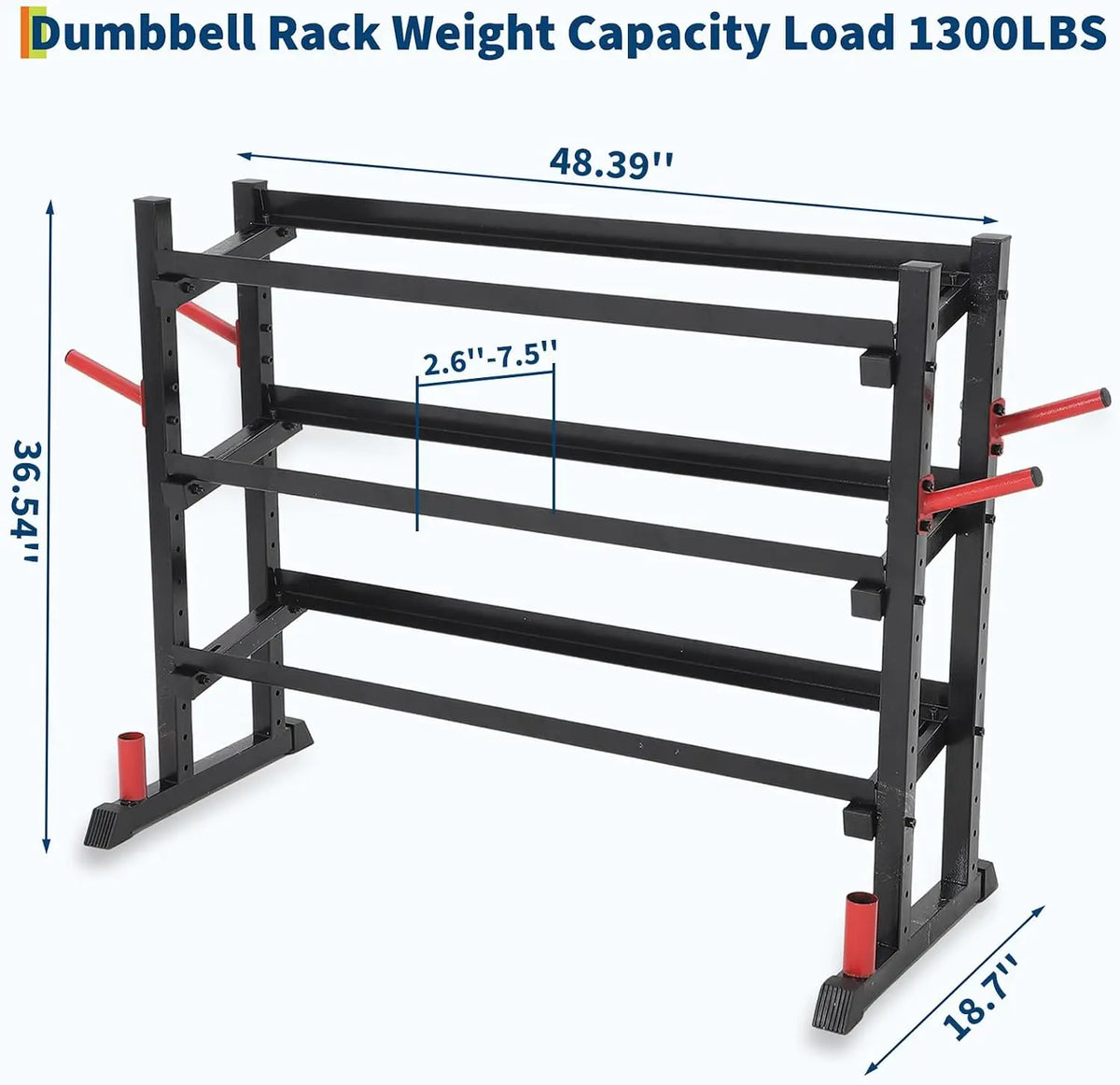 Adjustable Three Tier Heavy Duty Dumbbell Rack for Home Fitness