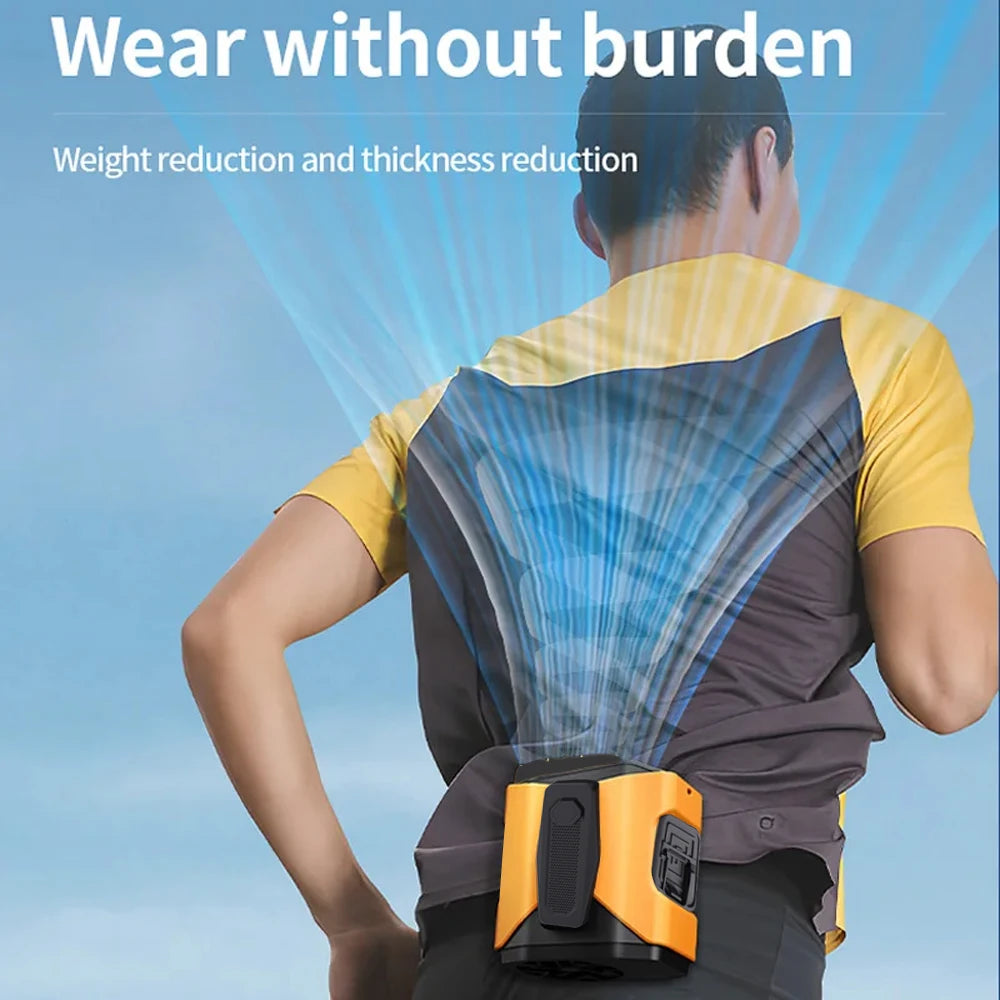 Portable Waist Fan With Strong Airflow For Travel And Camping