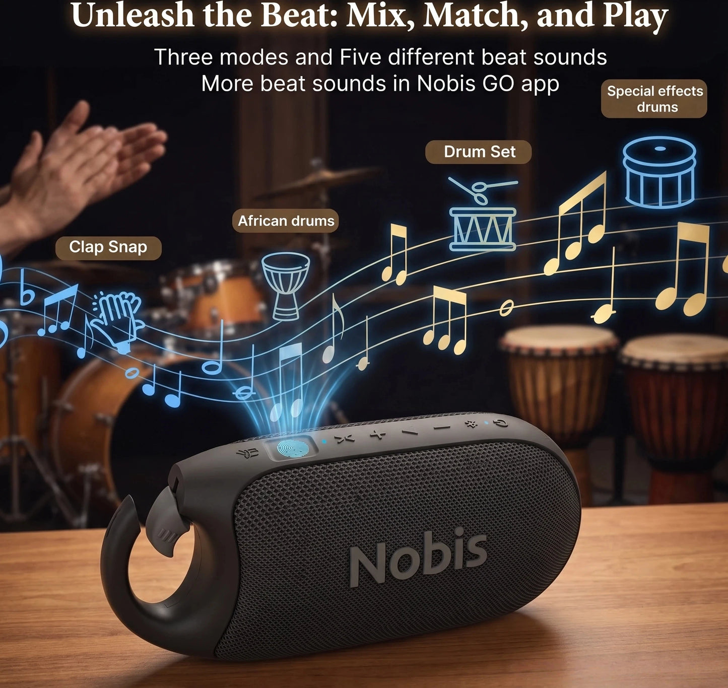 Nobis IP68 Waterproof Bluetooth Speaker 8W Stereo Sound 24H Playtime